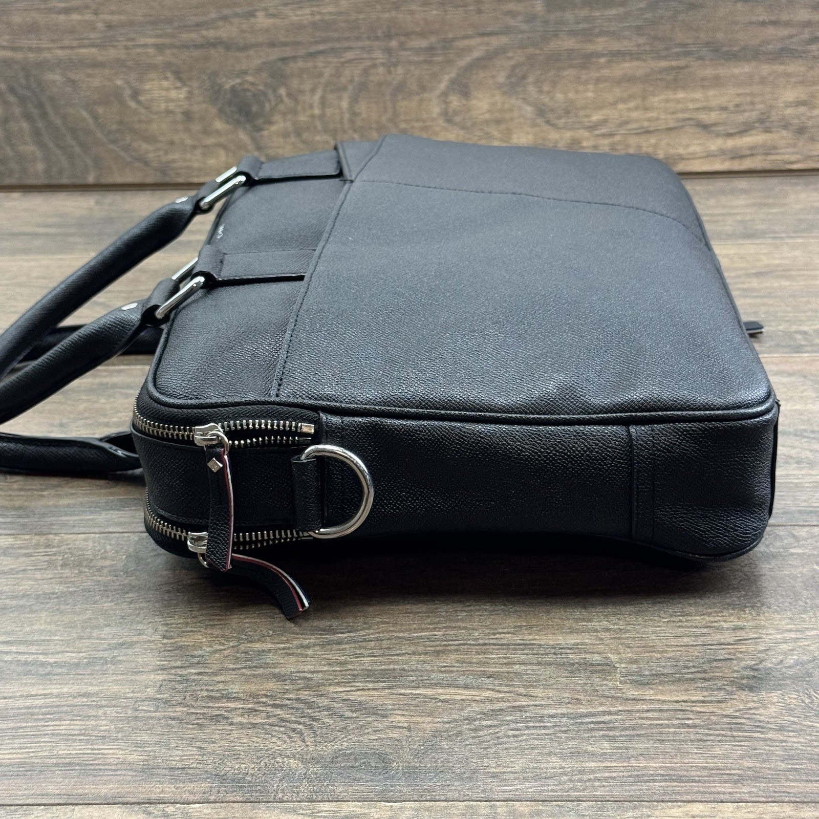 American Airlines x Cole Haan Brief Bag Black Pebbled Leather Laptop Case-READ