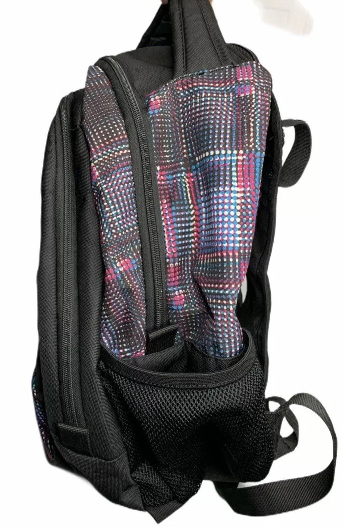 Adidas Black Blue White Pink Backpack w/ Laptop Sleeve & Load Spring Straps