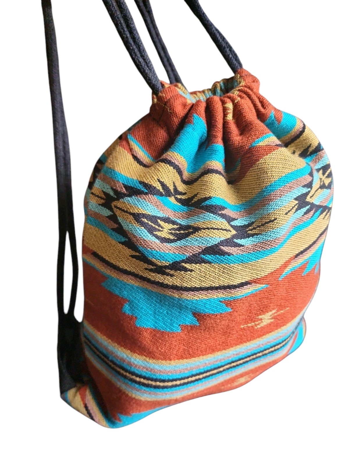 Drawstring Sack Pack Southwest Style Cotton Travel Backpack Foldable USA SELLER