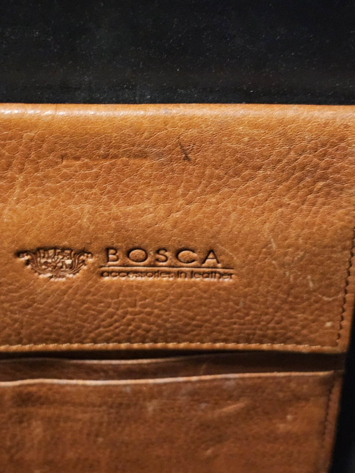 Bosca Leather Briefcase Reddish Brown Leather No Strap