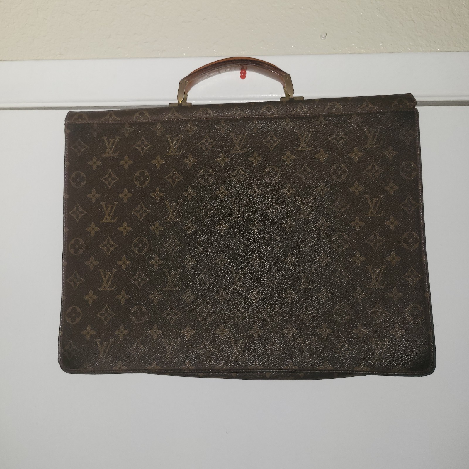 Rare Vintage Louis Vuitton Monogram Briefcase Attache Business Bag Brown Canvas