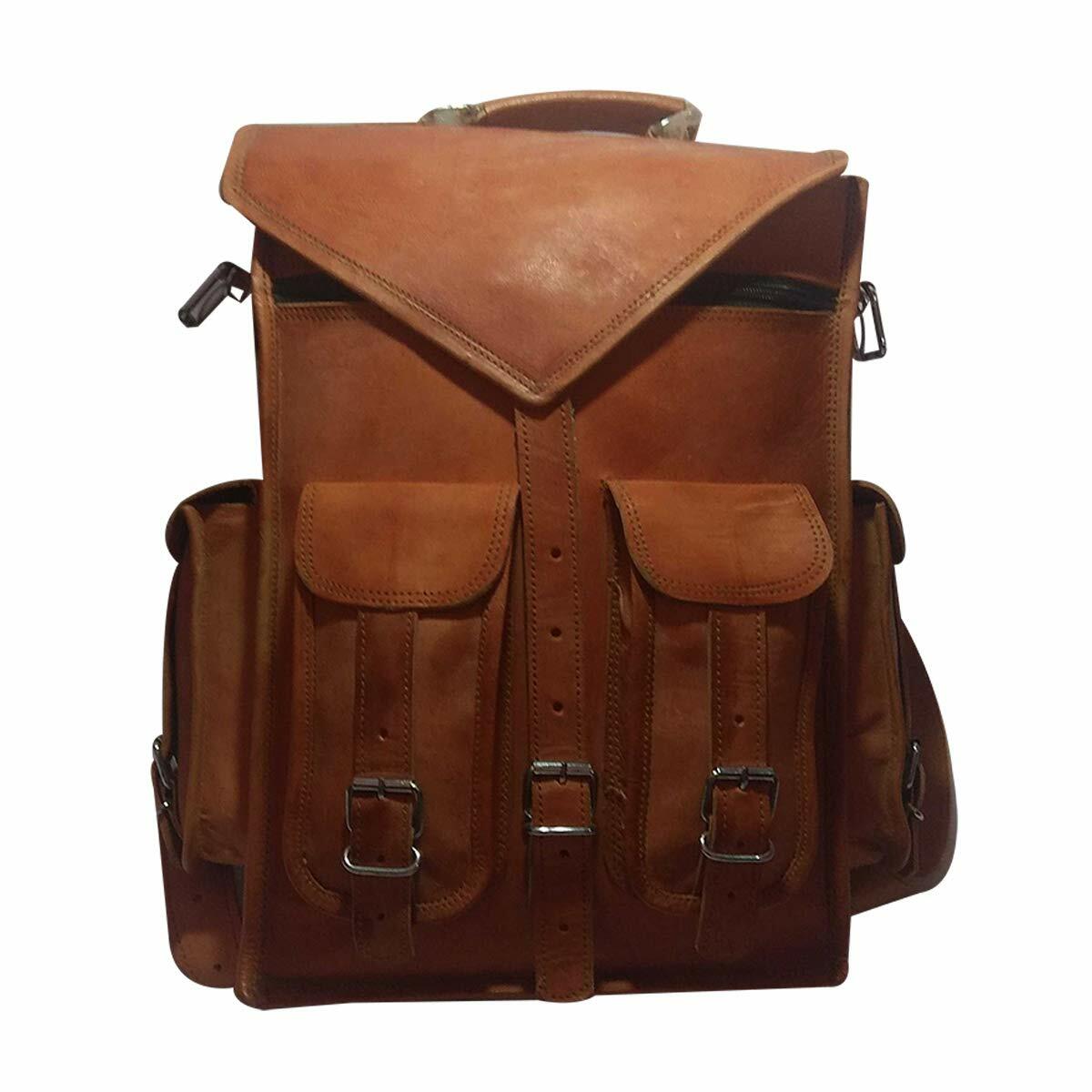 New Large Genuine Leather Back Pack Rucksack Travel Bag For Men’s Famous all