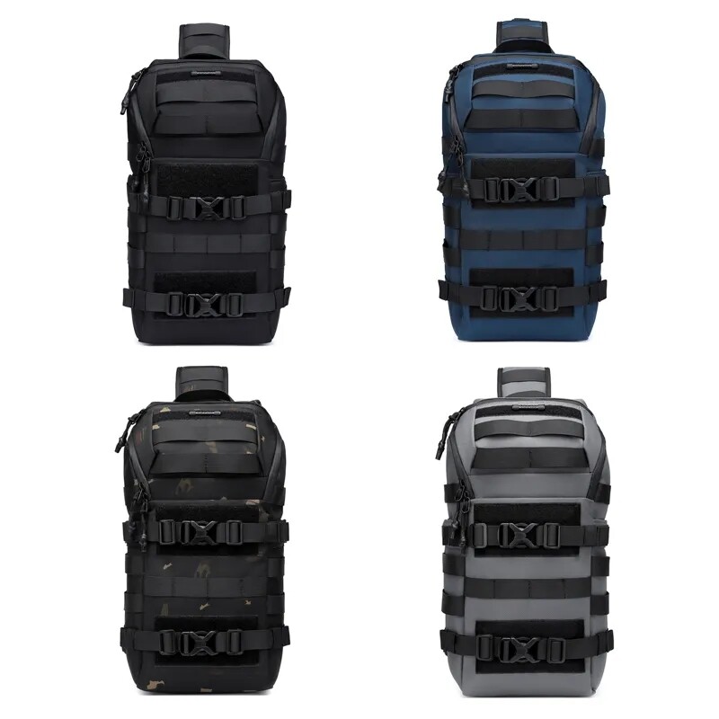 Ozuko Casual Men USB Charge Waterproof Oxford Crossbody Sling Travel Chest Bag