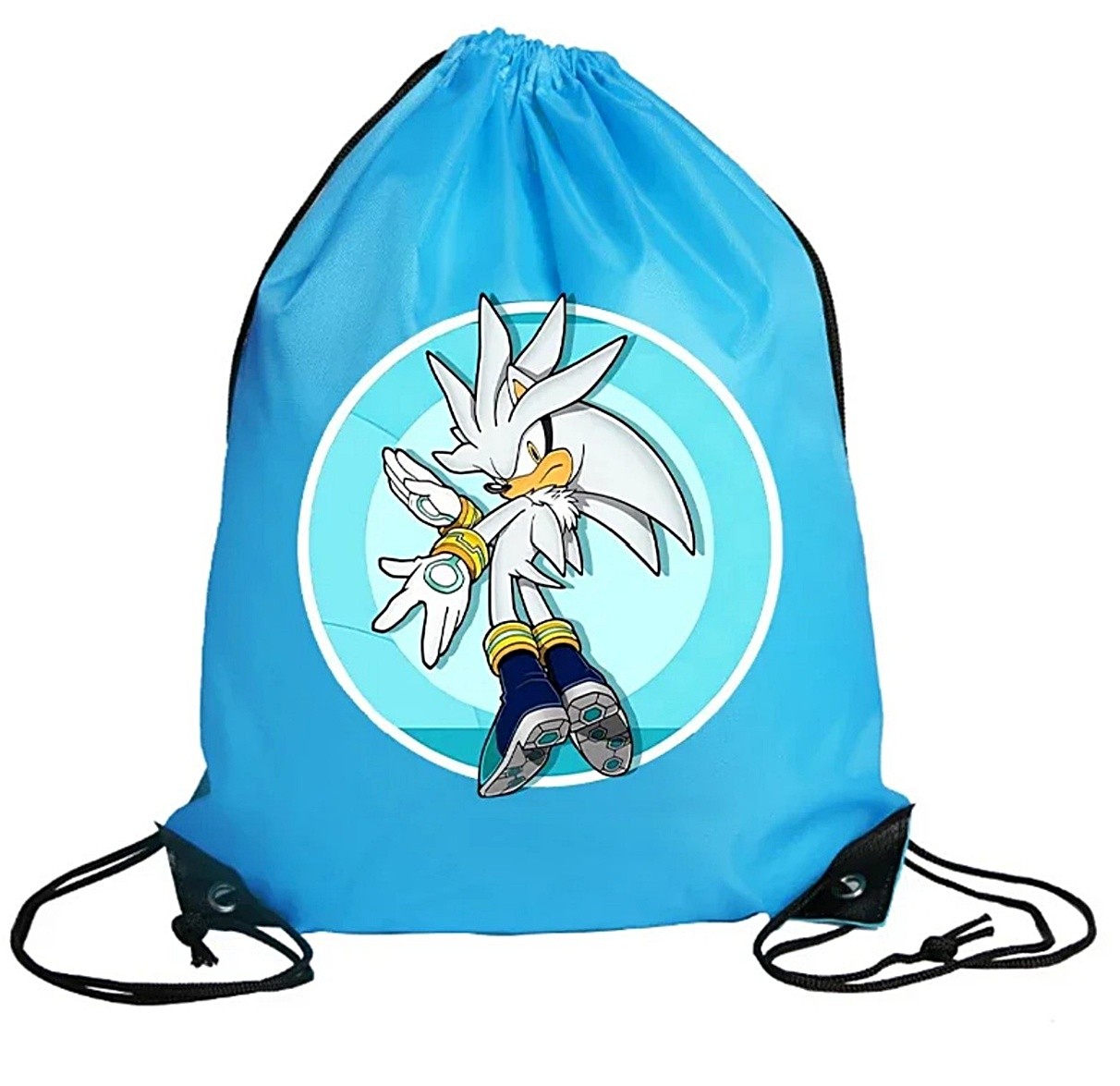 Sonic the Hedgehog Silver Classic Retro Style Gamer Drawstring Bag