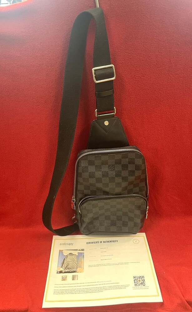 Louis Vuitton Avenue Sling Bag Damier Graphite Shoulder Bag w COA – PPSKN366579