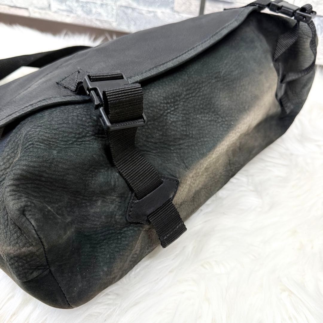 Mr Olive EOI Black Leather Messenger Bag Crossbody Shoulder Y2K Japan USED
