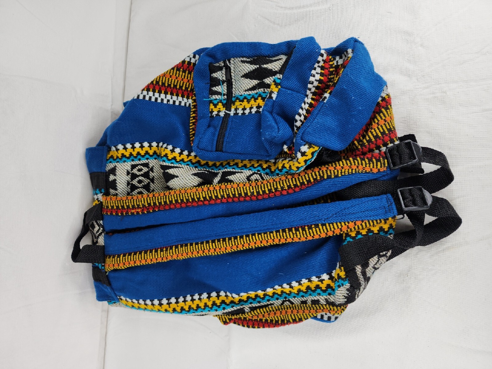 Backpack Boho Deseret Designs Bright Blue Colorful Draw String