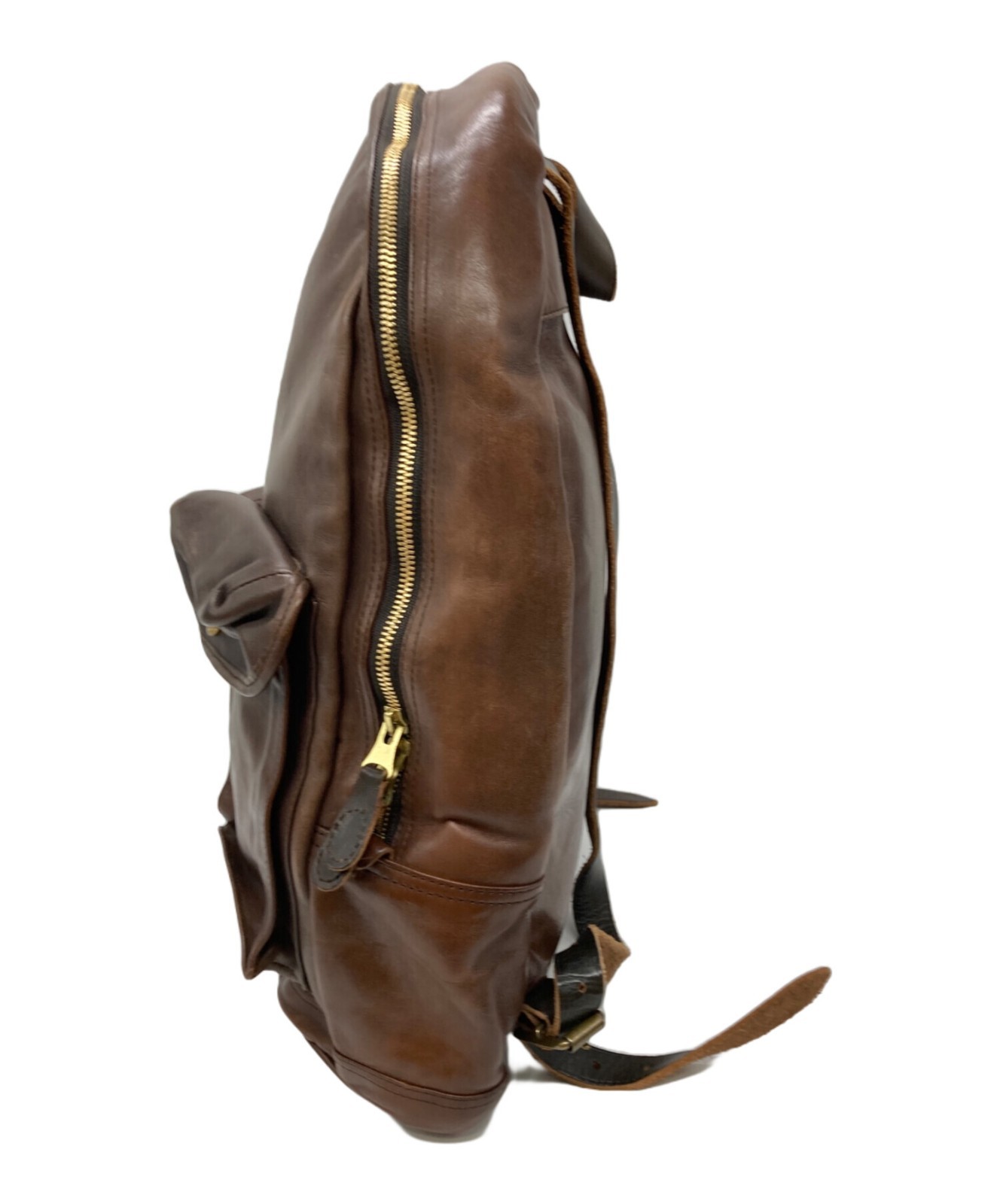 Double RL RRL Ralph Lauren MITCHELL Leather Backpack Bag Brown Authentic Used