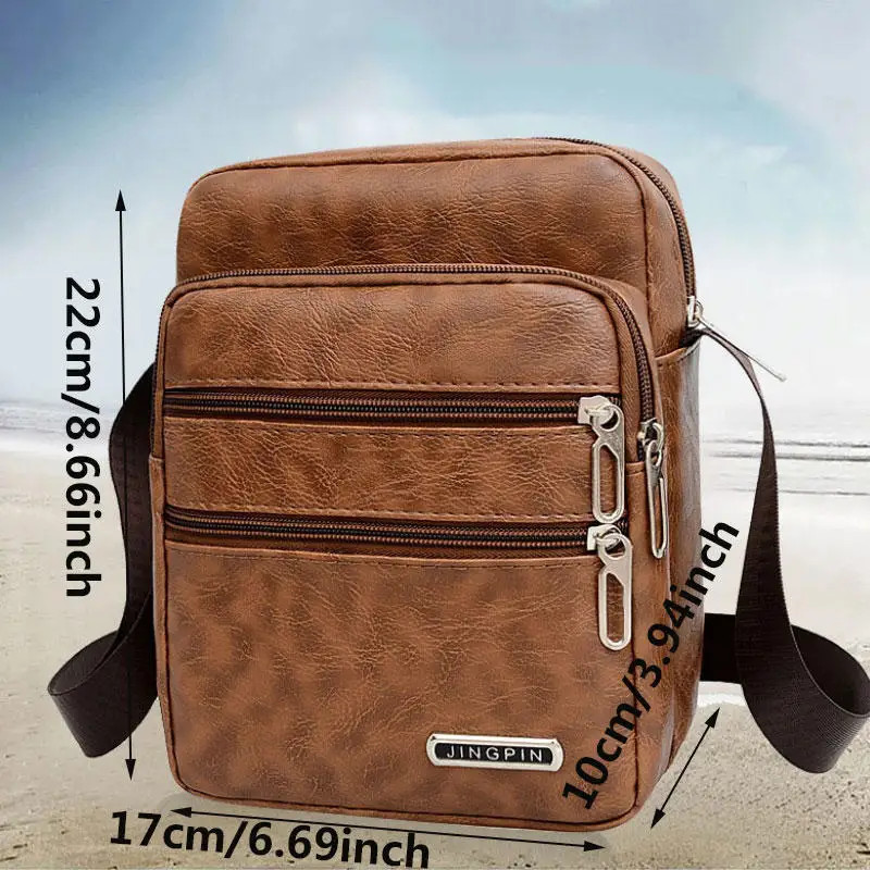 Men’S PU Leather Crossbody Shoulder Bags High Quality Tote Fashion Business Man