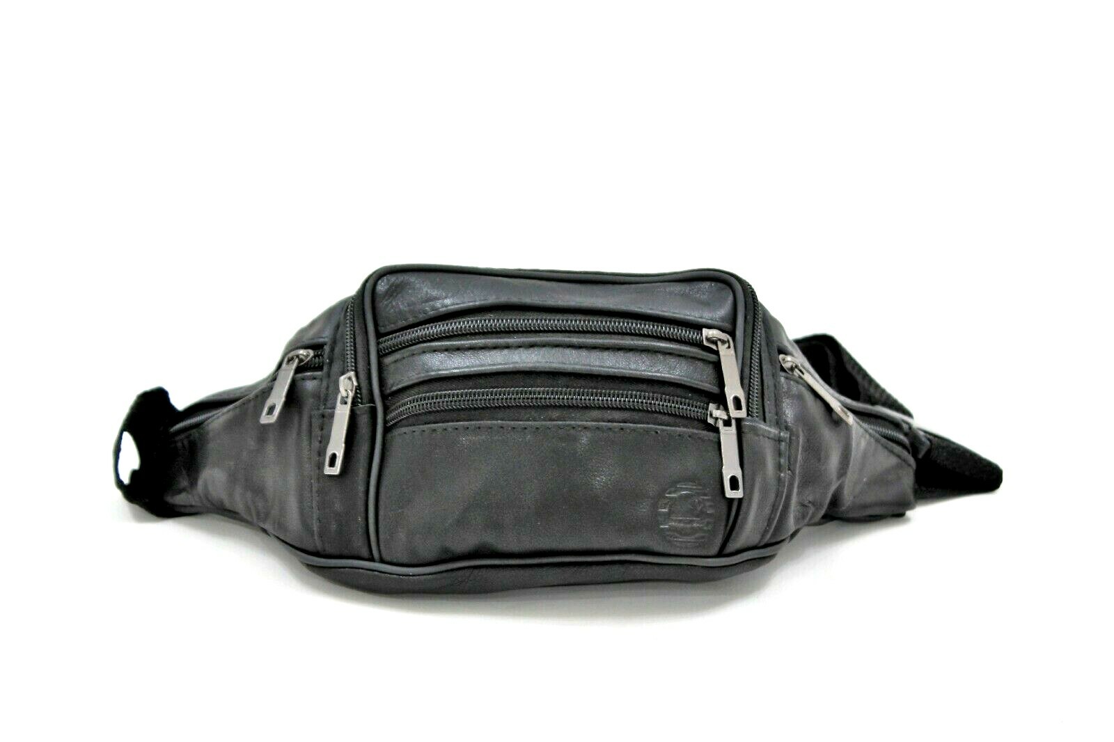 Fanny Pack Black Genuine Leather Waist Bag Carry On Travel Purse Hip Belt Pouch