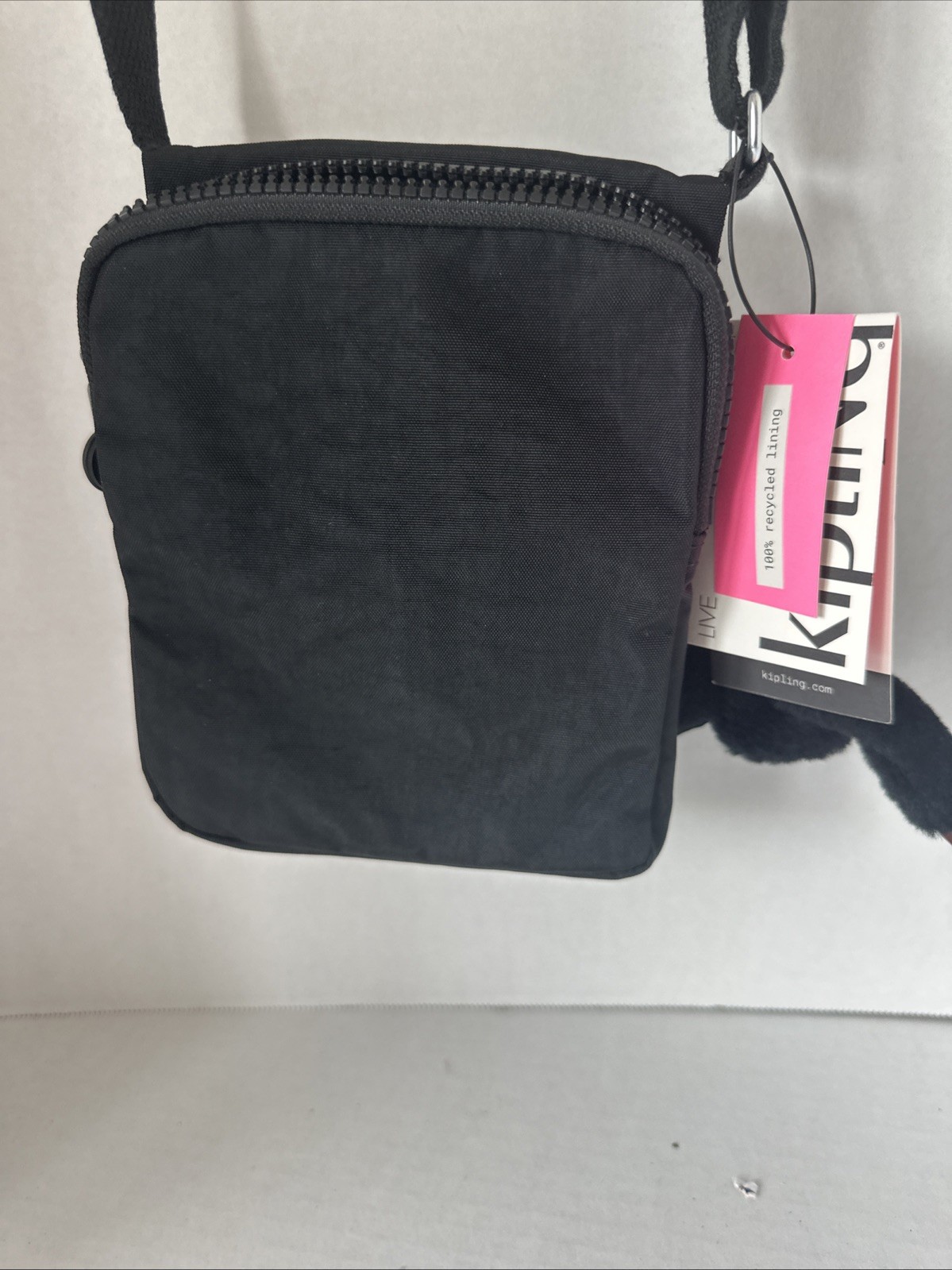 KIPLING Live Light NWeldorado Swing Pack Crossbody Nylon Black Tonal Monkey NWT
