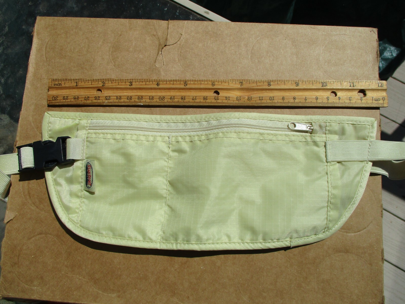 Stansport small fanny pack – 1′ x 4.5″, Waist Belt Bag, Beige, New