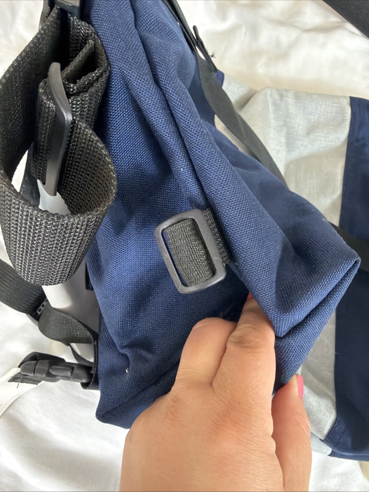 Timbuk2 Large Crossbody Messenger Bag Blue Gray Color Block Embroidered Xv2