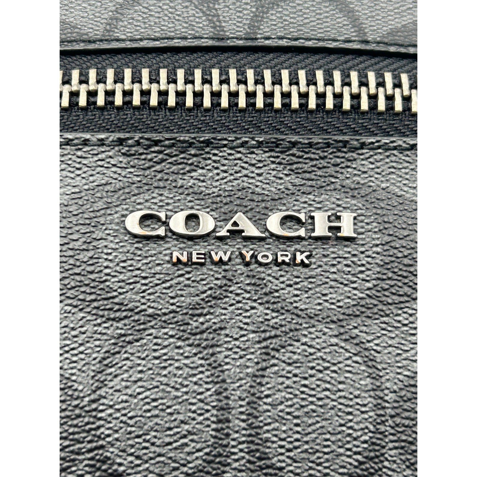 Authentic COACH 91485 West Camera Bag Signature Canvas Charcoal Black Crossbody
