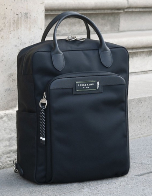 LONGCHARM Le Pliage Energy Nylon Trim Leather Men’s Backpack – Black, RARE