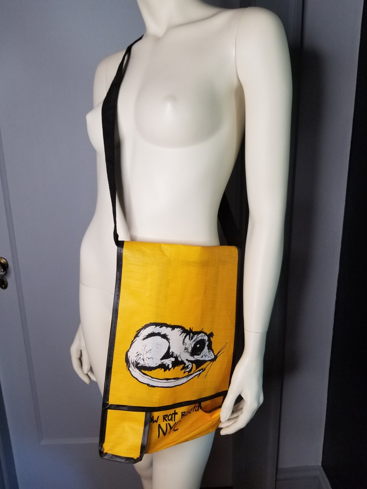 Yellow Rat Bastard NYC Crossbody Messenger Bag Y2K Advertising Art Streetwear