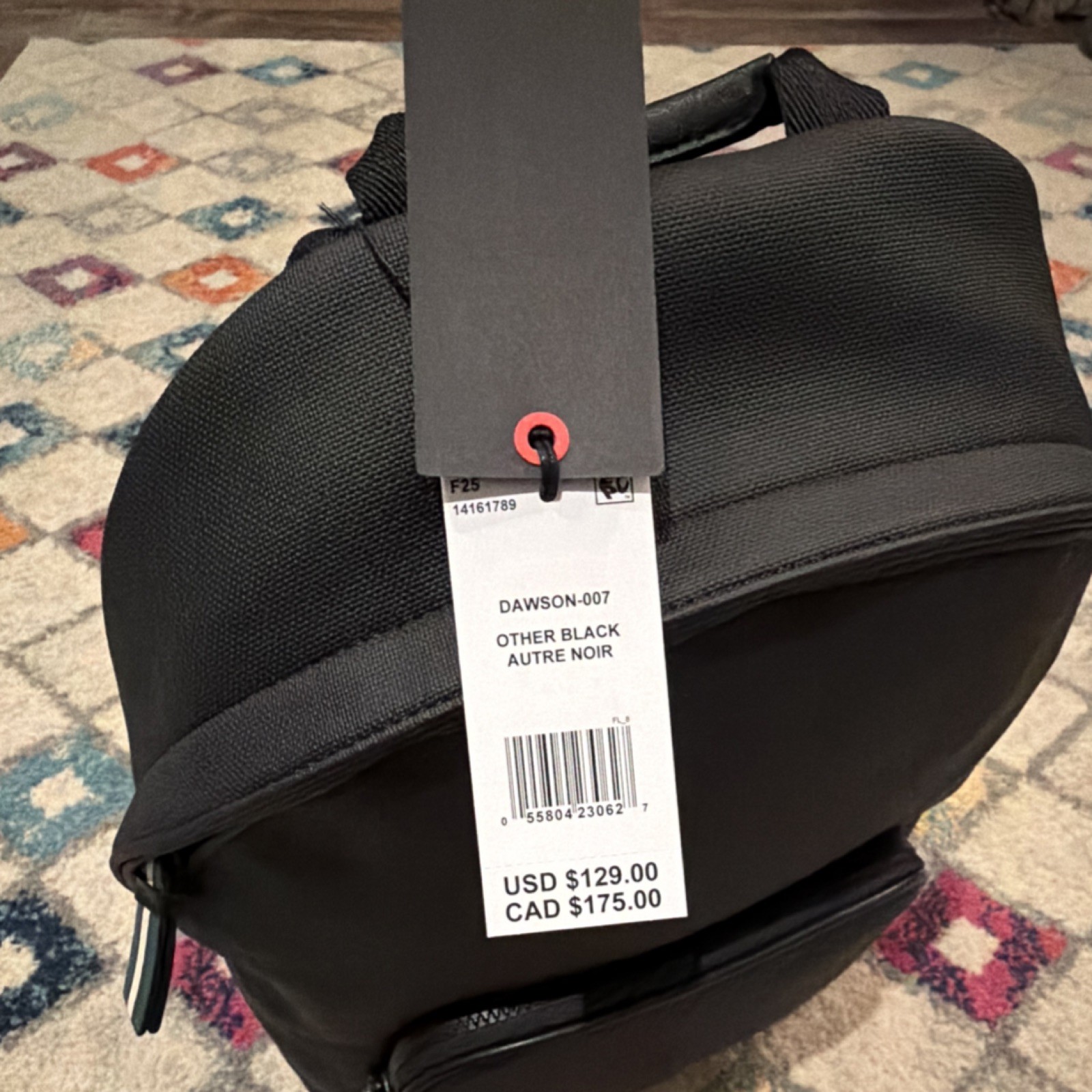 Ted Baker Dawson-007 Men Black Backpack Zip Outer Pockets Shoulder Strap