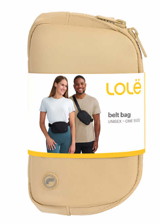 NEW Lole Unisex Belt Bag Adjustable Strap Two Way Zipper Tan