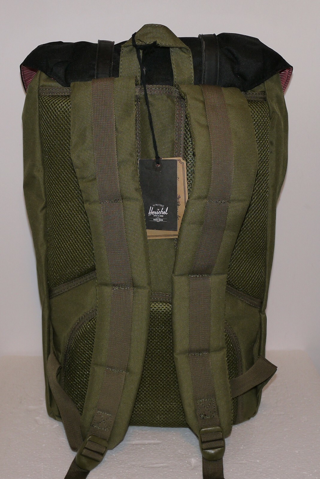 HERSCHEL SUPPLY LITTLE AMERICA 23.5L (GREEN/BLACK) CANVAS BACKPACK NEW w/TAG!!