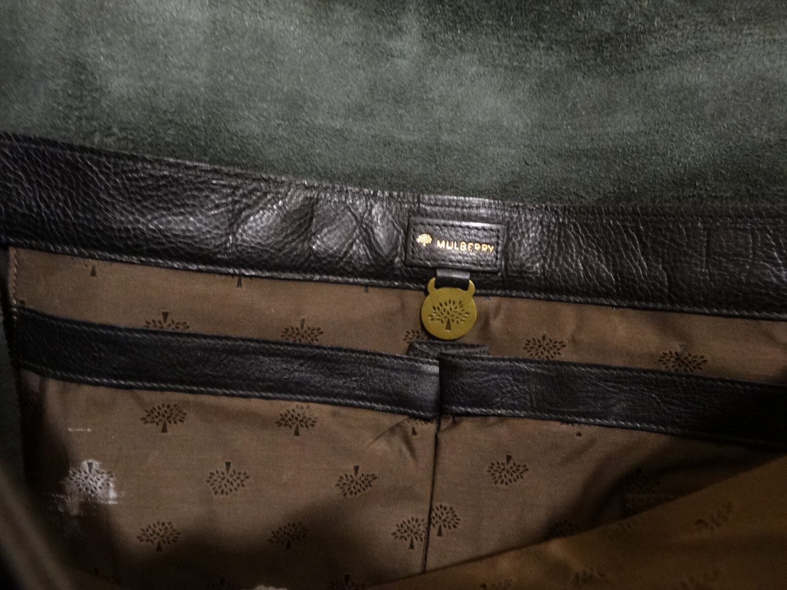 Mulberry Scotchgrain Leather Black Briefcase Document Case with Strap