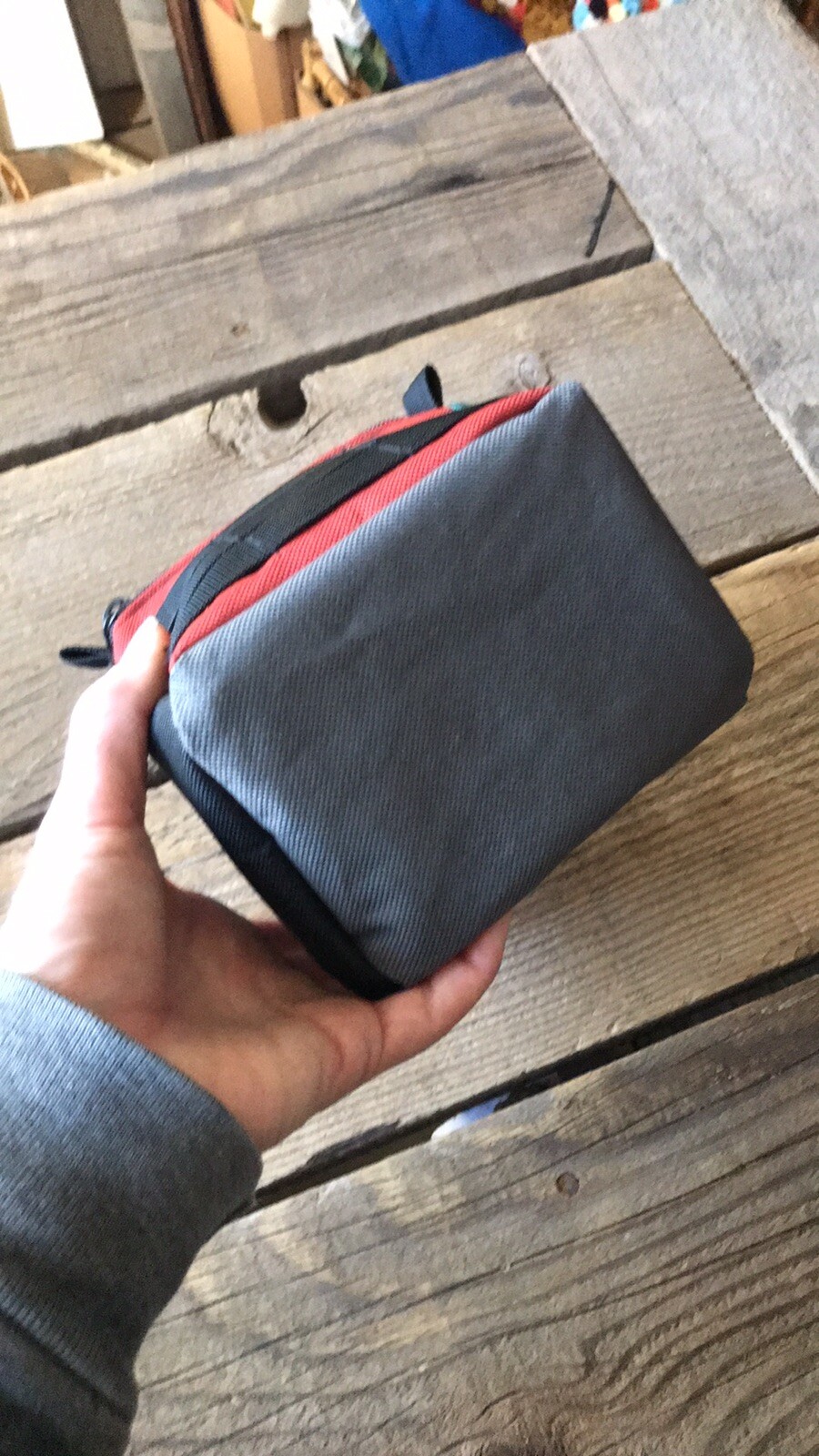 Handmade Upcycled Color Block Utility Pouch Hip/Belt Bag
