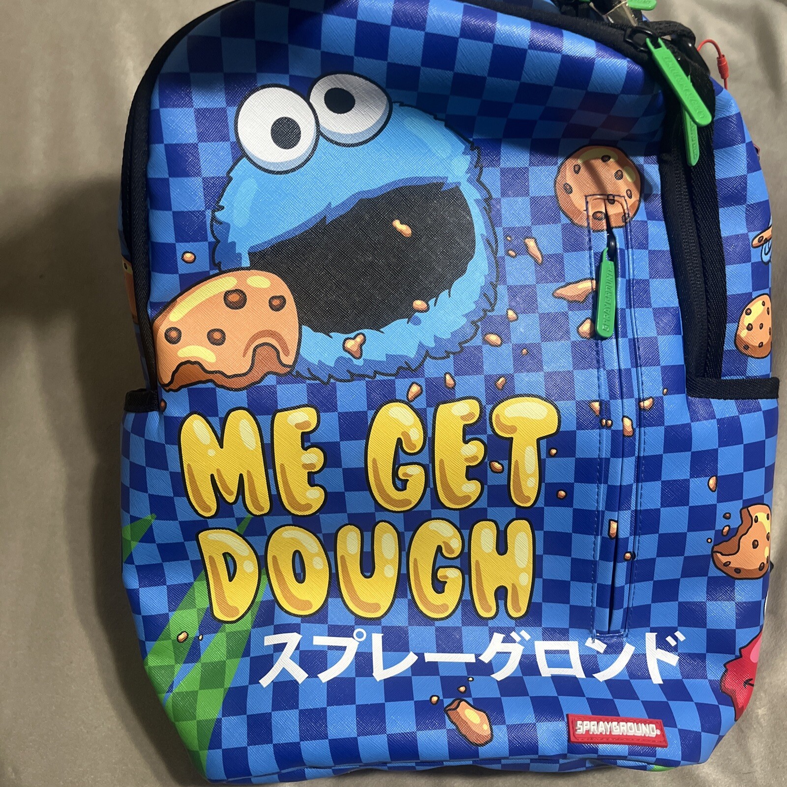 sprayground backpack COOKIE MONSTER ME GET DOUGH Rare Limited Sesame Street New