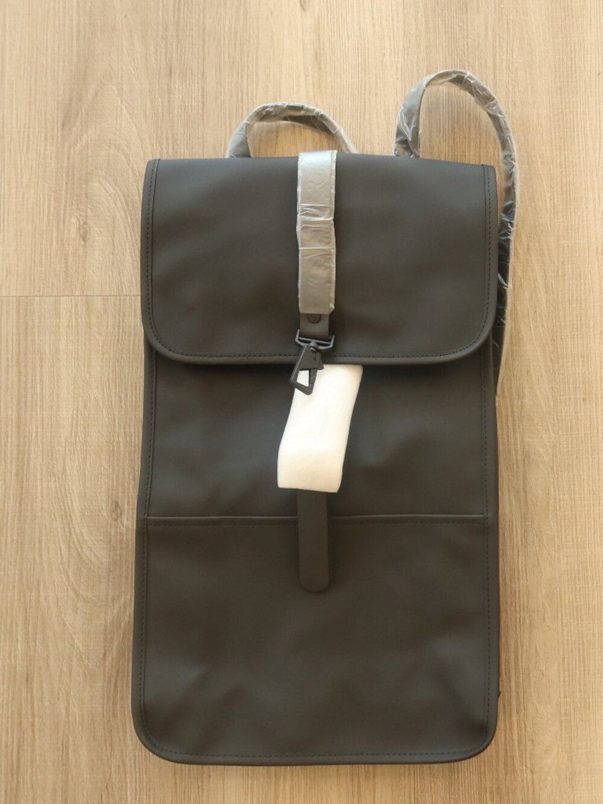 NWT RAINS BACKPACK black waterproof minimalist laptop school college prep clean