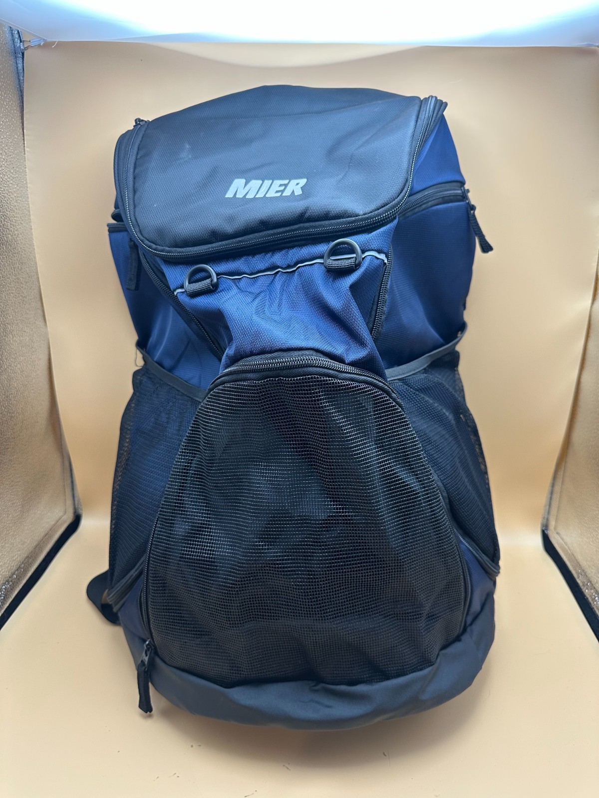NWT MIER 40L Gym Backpack Basketball Soccer Ball Shoe Compartment Blue Black