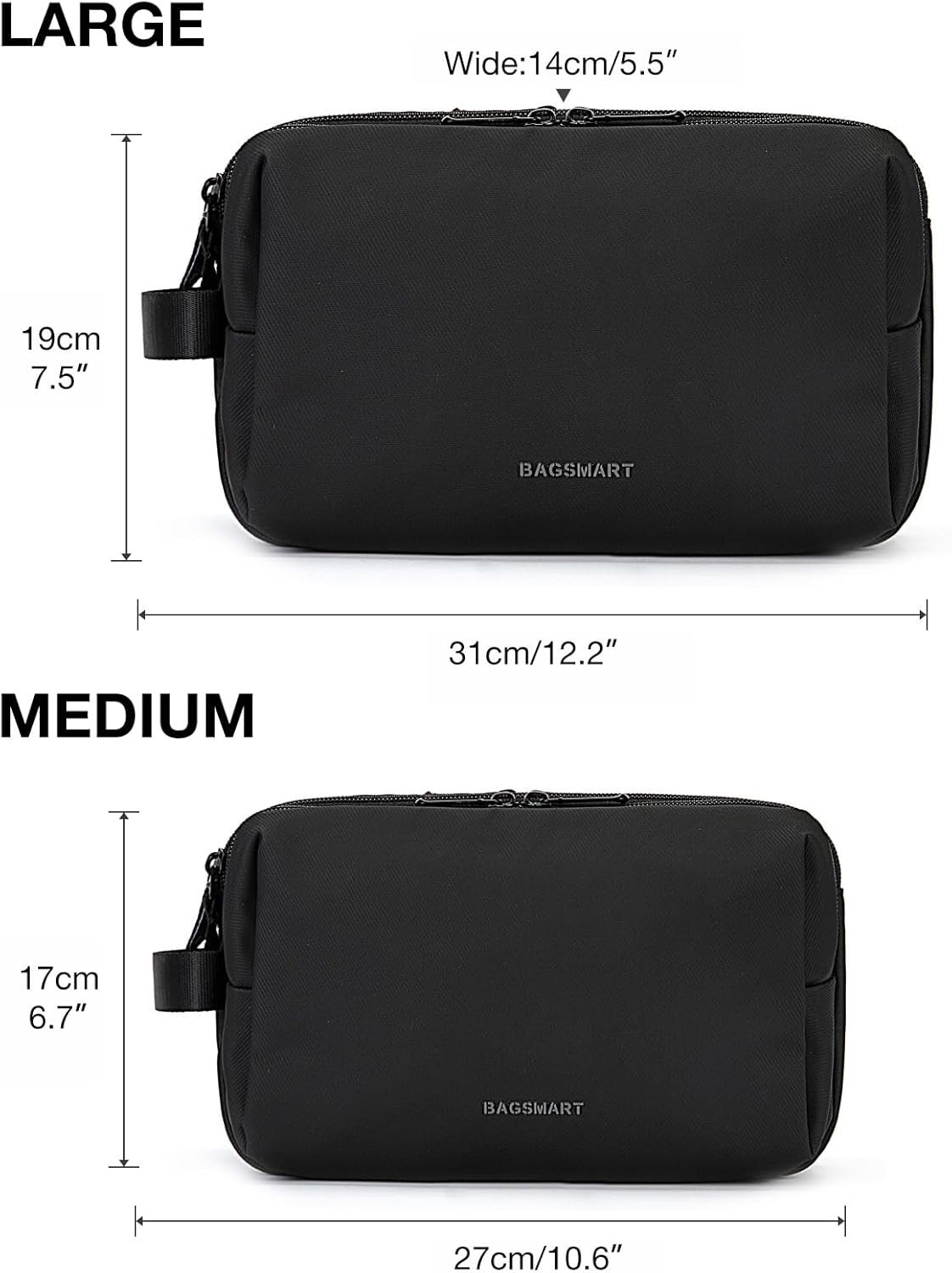 Lightweight Waterproof Toiletry Bag for Men – Dual Zipper Minimalist Dopp Kit