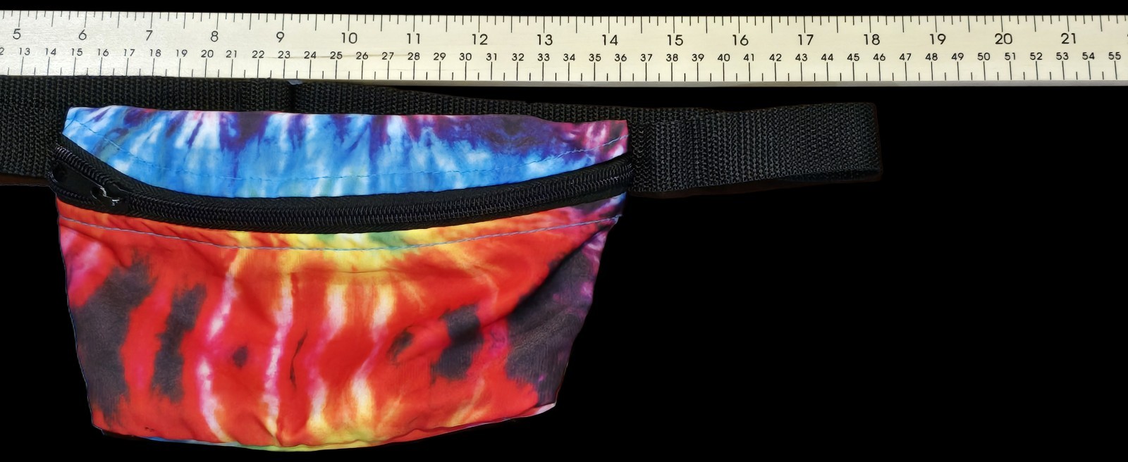 21MEN, Multi-colored Tie-dye Fanny Pack: Hippie, Boho, Rave Wear, Festival