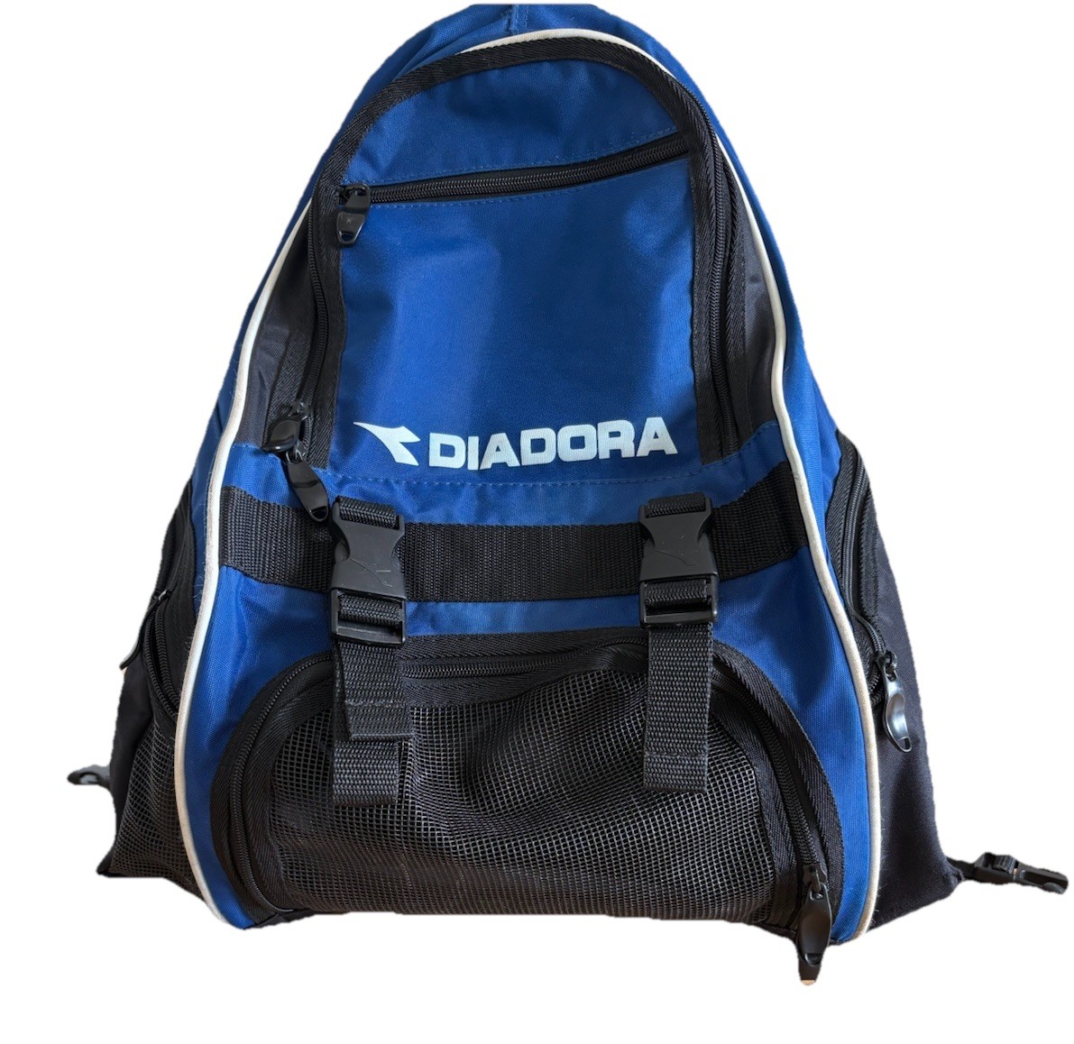 Diadora Squadra Jr Soccer Backpack Blue Black Ball Bag Pack 998440 Youth Used