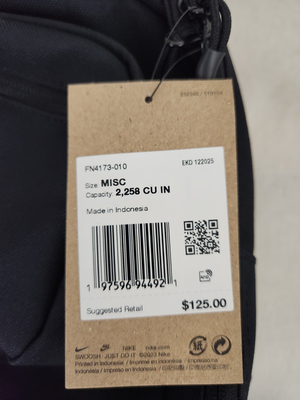 Nike Utility Elite 2.0 Backpack Large 37L Black White FN4173-010 NEW
