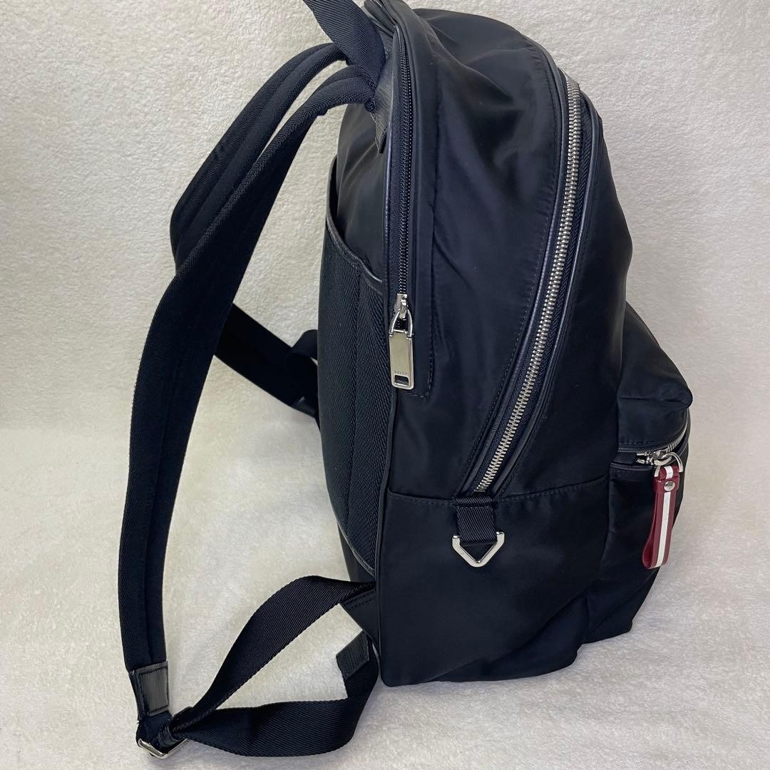 Authentic Bally Backpack Business Nylon Black 42cm Mens Lightweight Casual Rucks