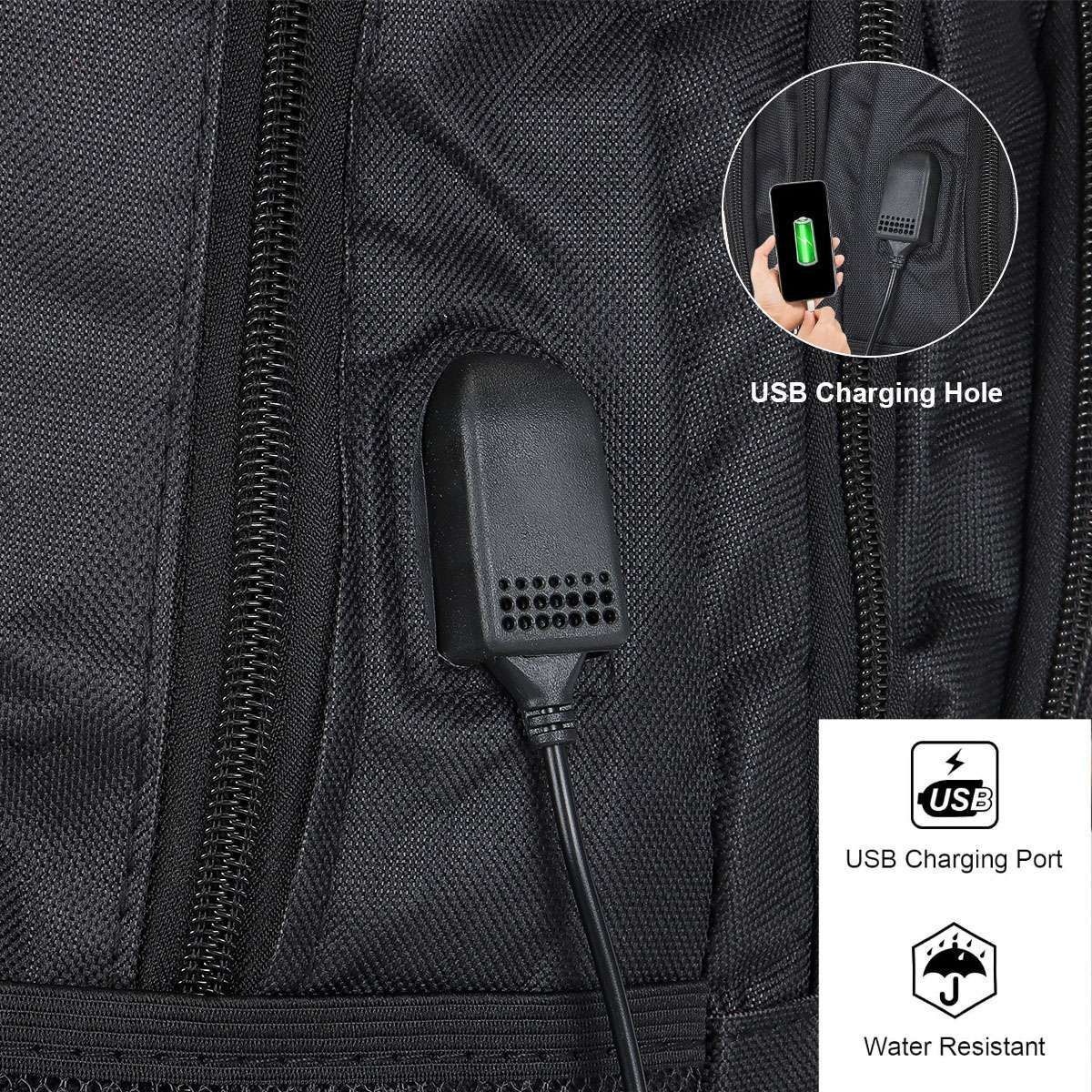 Waterproof Laptop Backpack Bookbag 17″ School Travel Bag with USB Charging Port