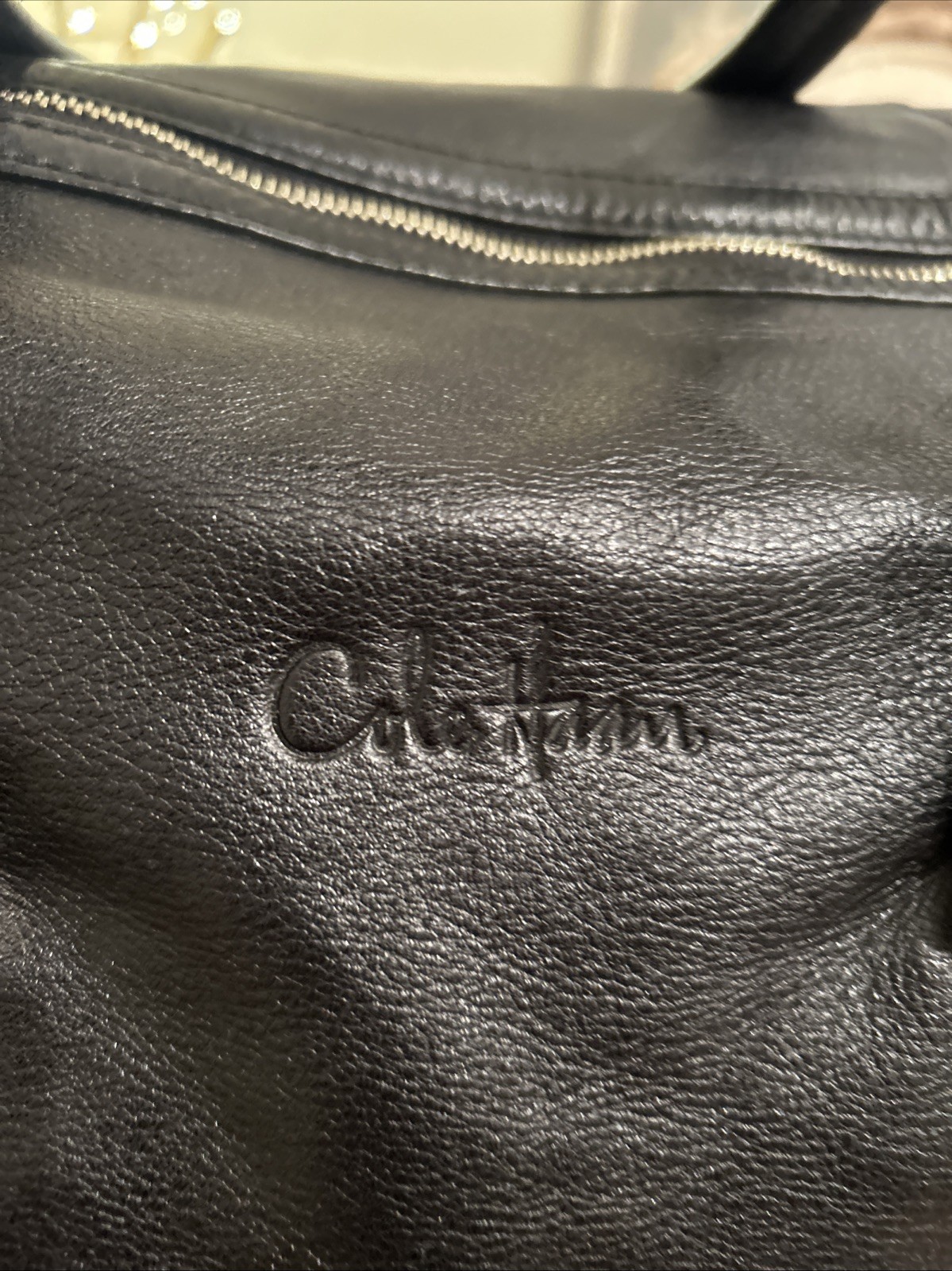 COLE HAAN MENS BLK LEATHER WEEKENDER Duffle BAG / Beautiful