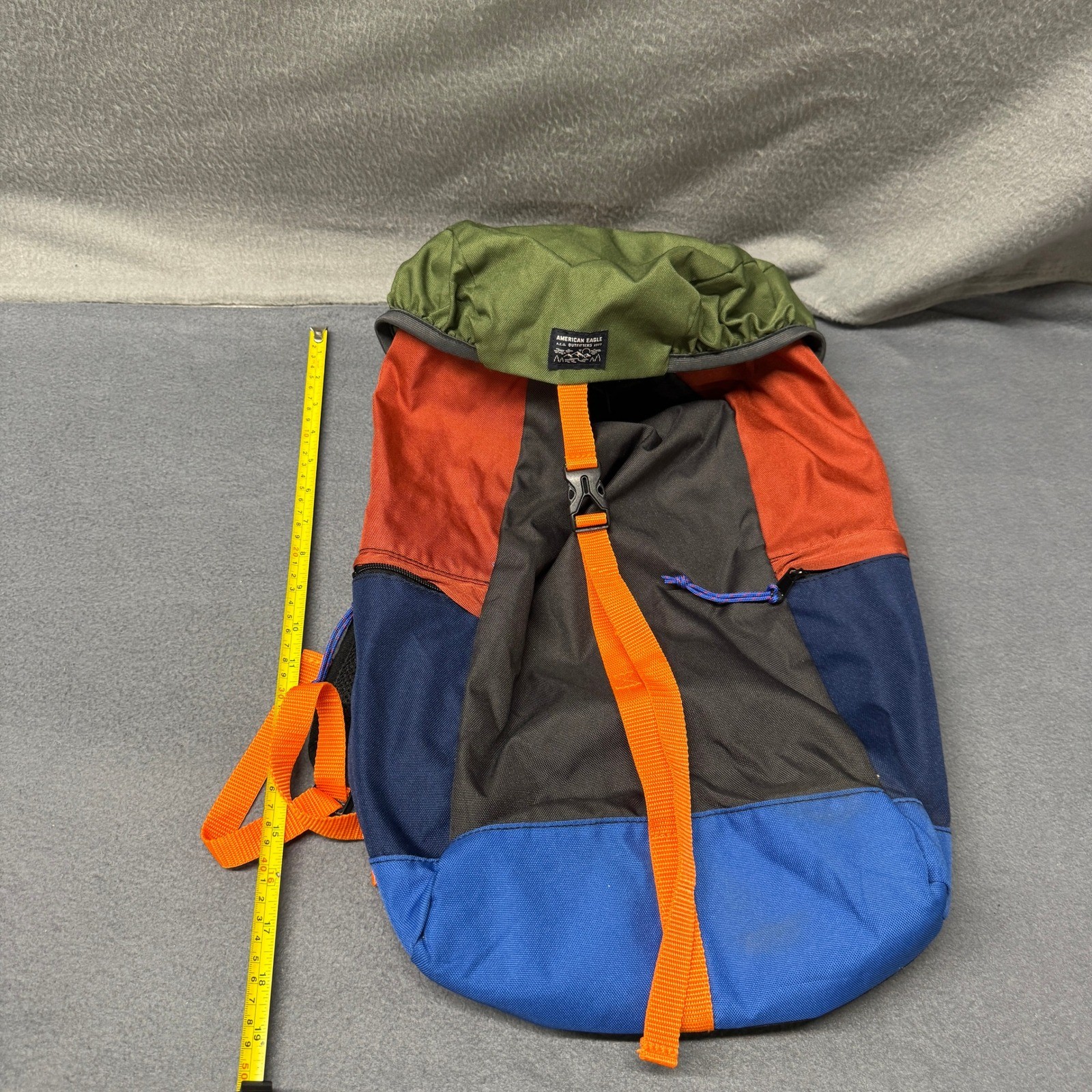 American Eagle Backpack One Size Colorblock Hiking Rucksack Multicolor Gorpcore