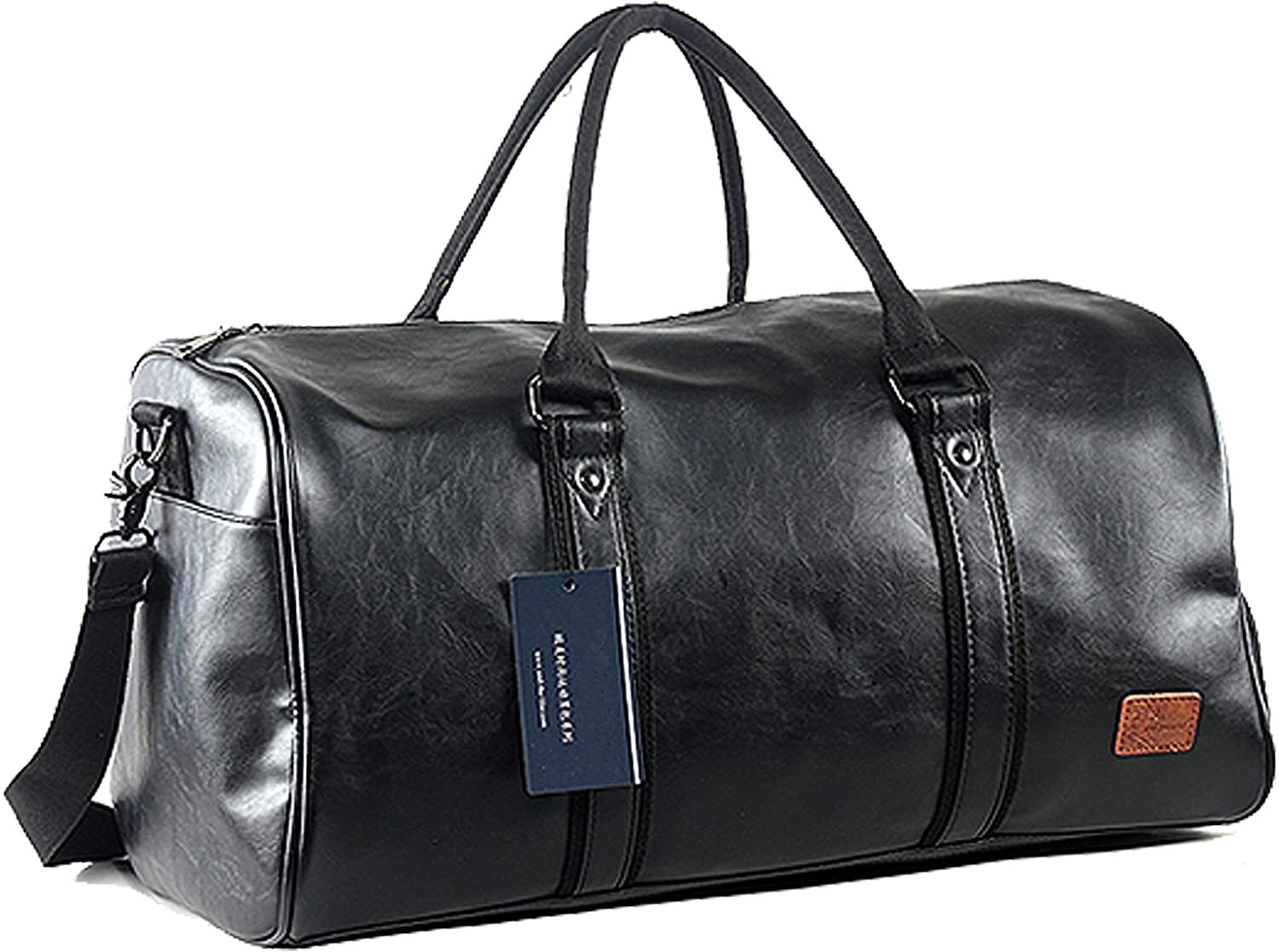 Weekender Oversized Travel Duffel Bag With Shoe Pouch Leather Carry On Bag