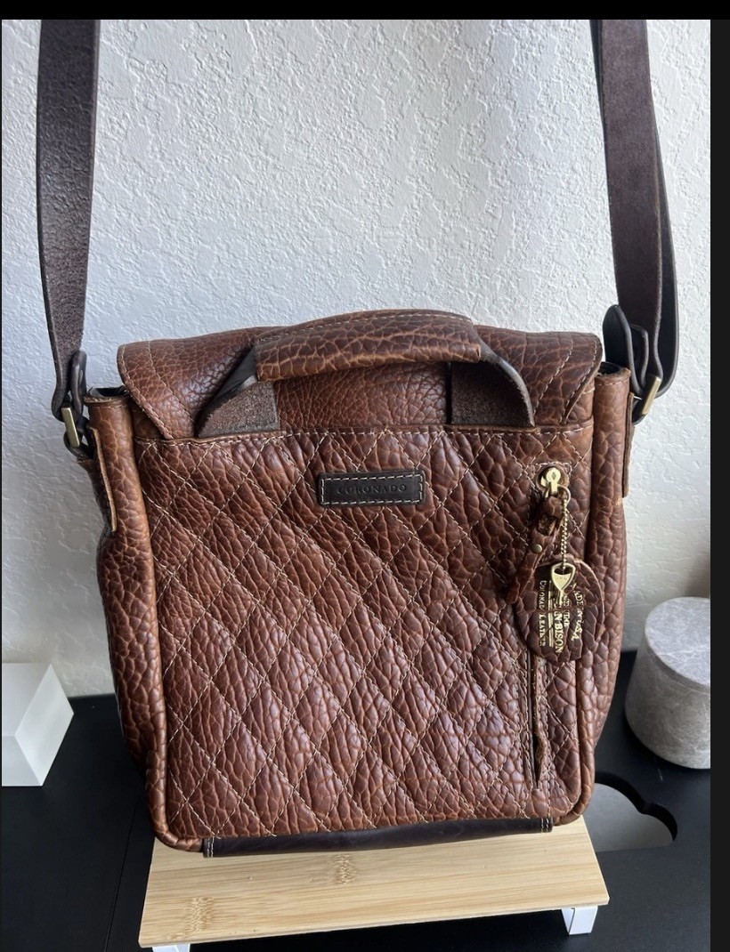 Coronado Bison Leather Messenger Bag