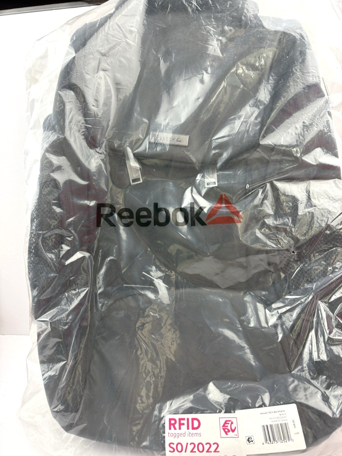 Reebok Black Backpack NWT Nolan Tech Unopened H18″xW11.5″xD6″