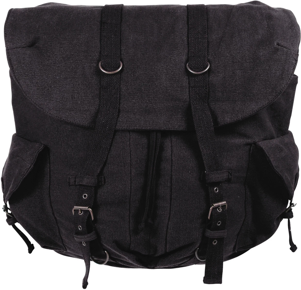 Rothco Vintage Weekender Canvas Backpack | Black | 9658 | Military School Bag