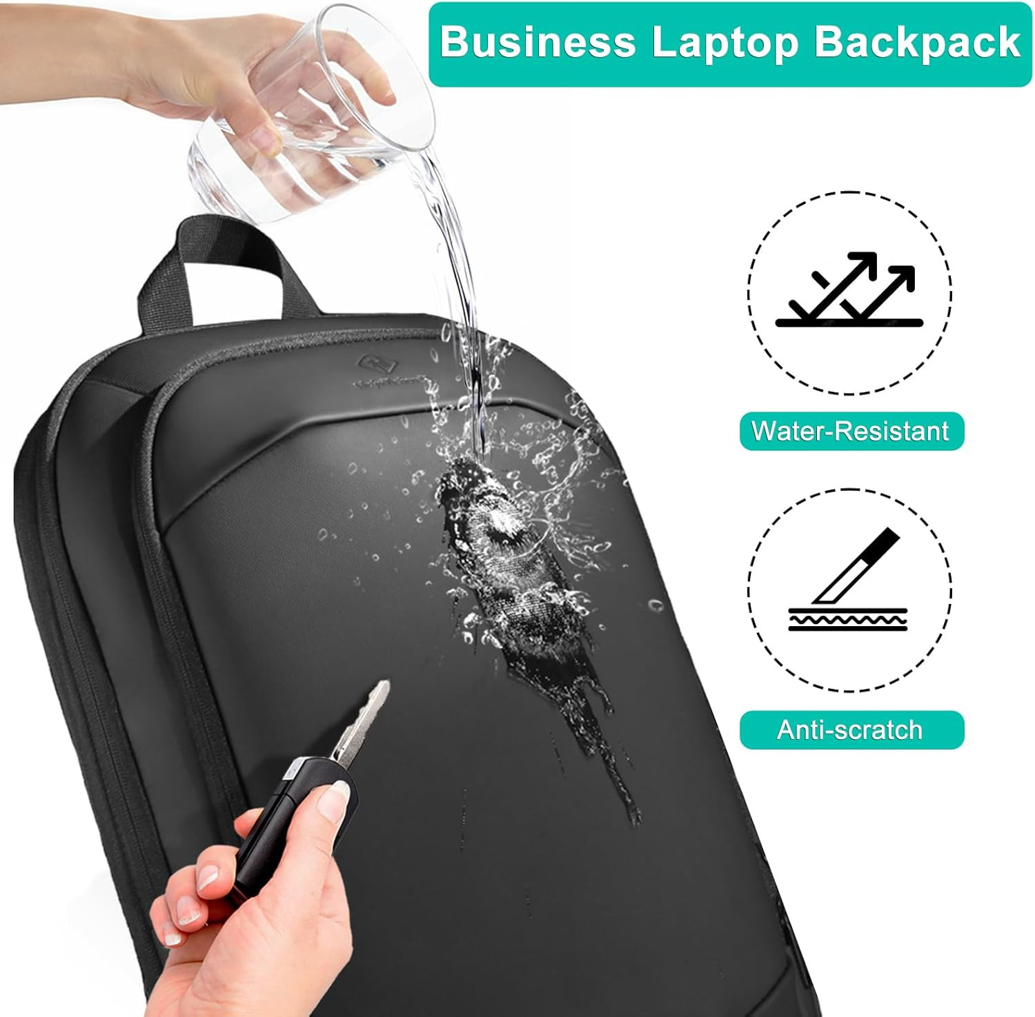 Business Backpack for Men 17 Inch,Slim & Expandable Waterproof Travel Laptop Bac