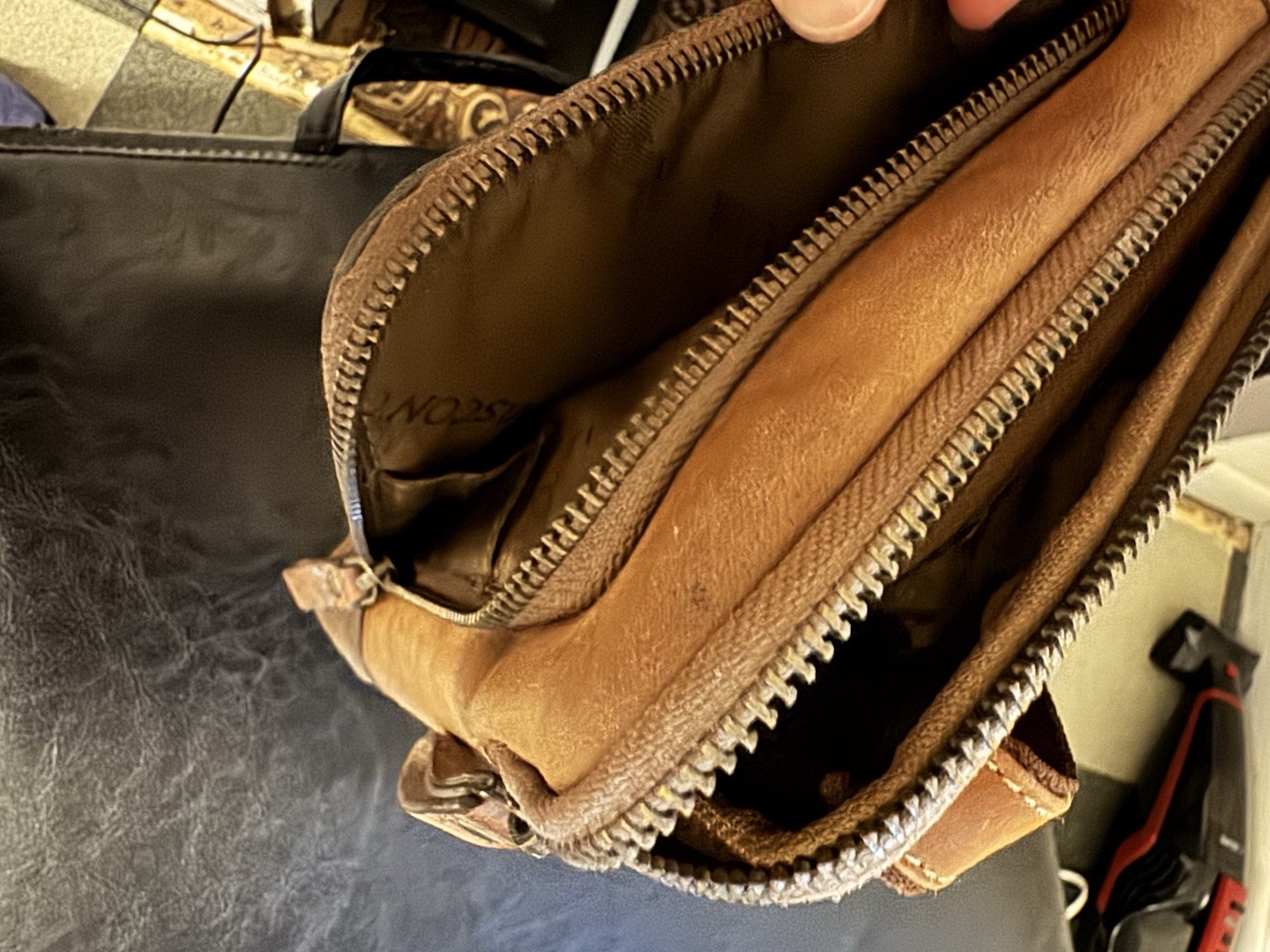 Longhorn Brown Crossbody Messenger Bag Zip Closure, Adjustable Strap