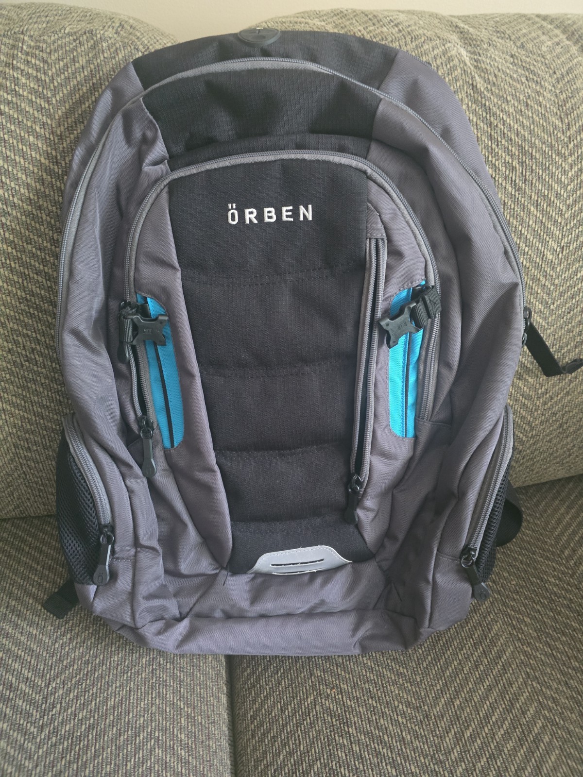 Orben Teal Canvas Daypack Hiking, College, School Laptop Bookbag