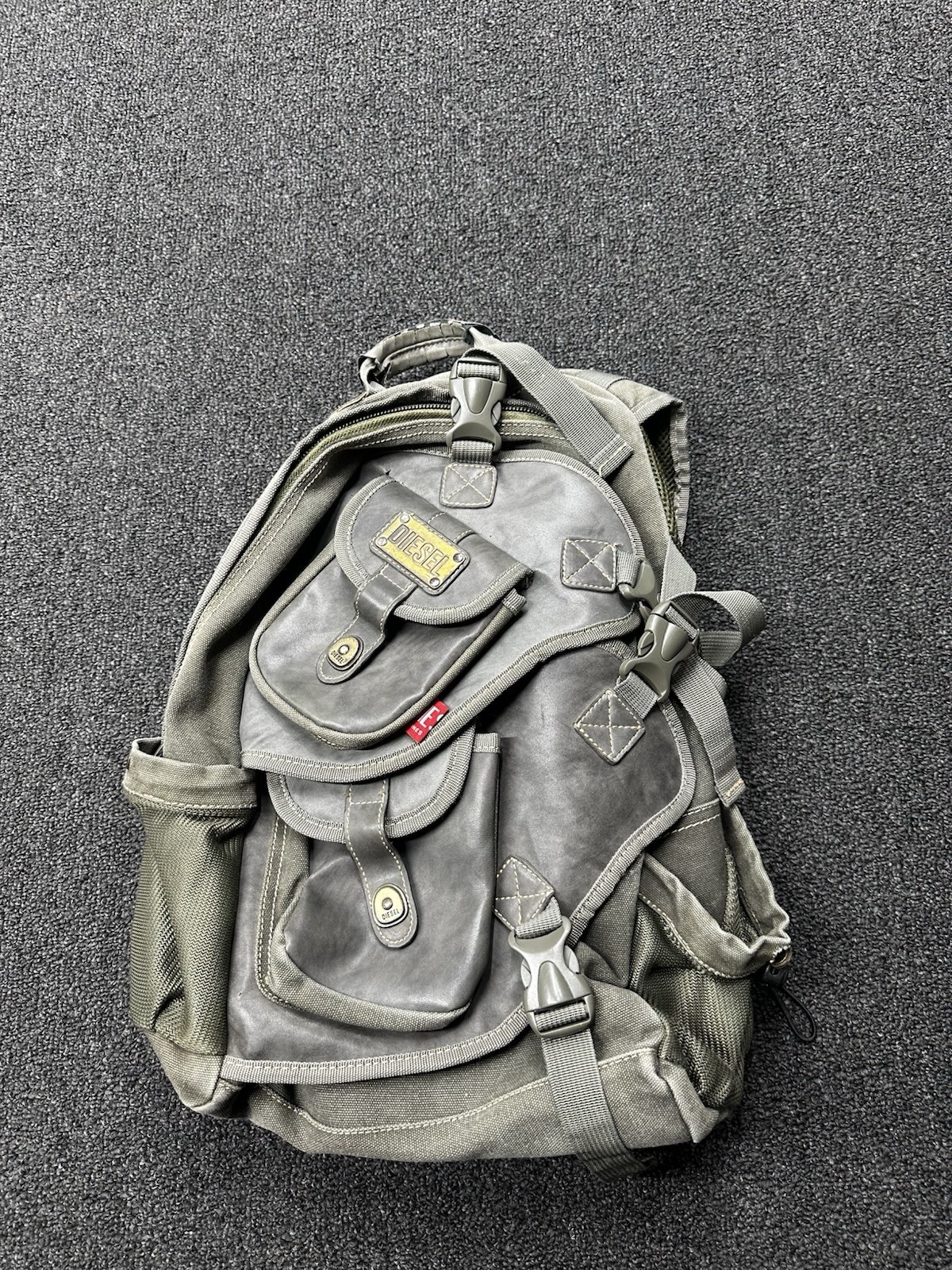 Diesel Backpack Bag Spare Parts Streetwear Techwear Gray Multipocket Strap