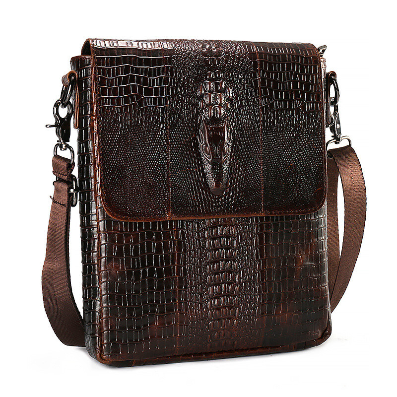 Genuine Leather Men’s Shoulder Bag Crossbody Bag 8″ Messenger Bag New