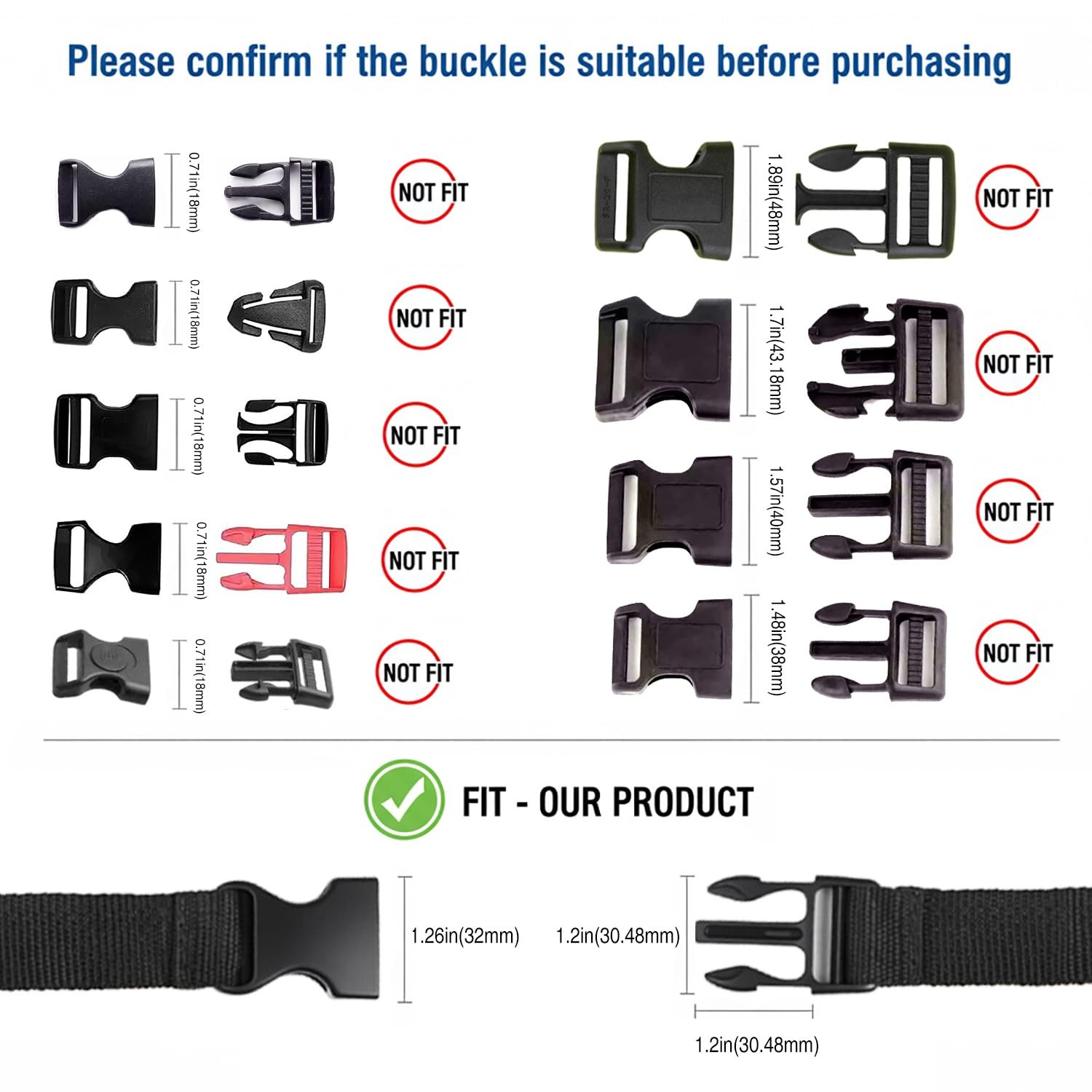 AiRunTech Extender Belt – Adjustable Strap Extension (2 5 inches, Black