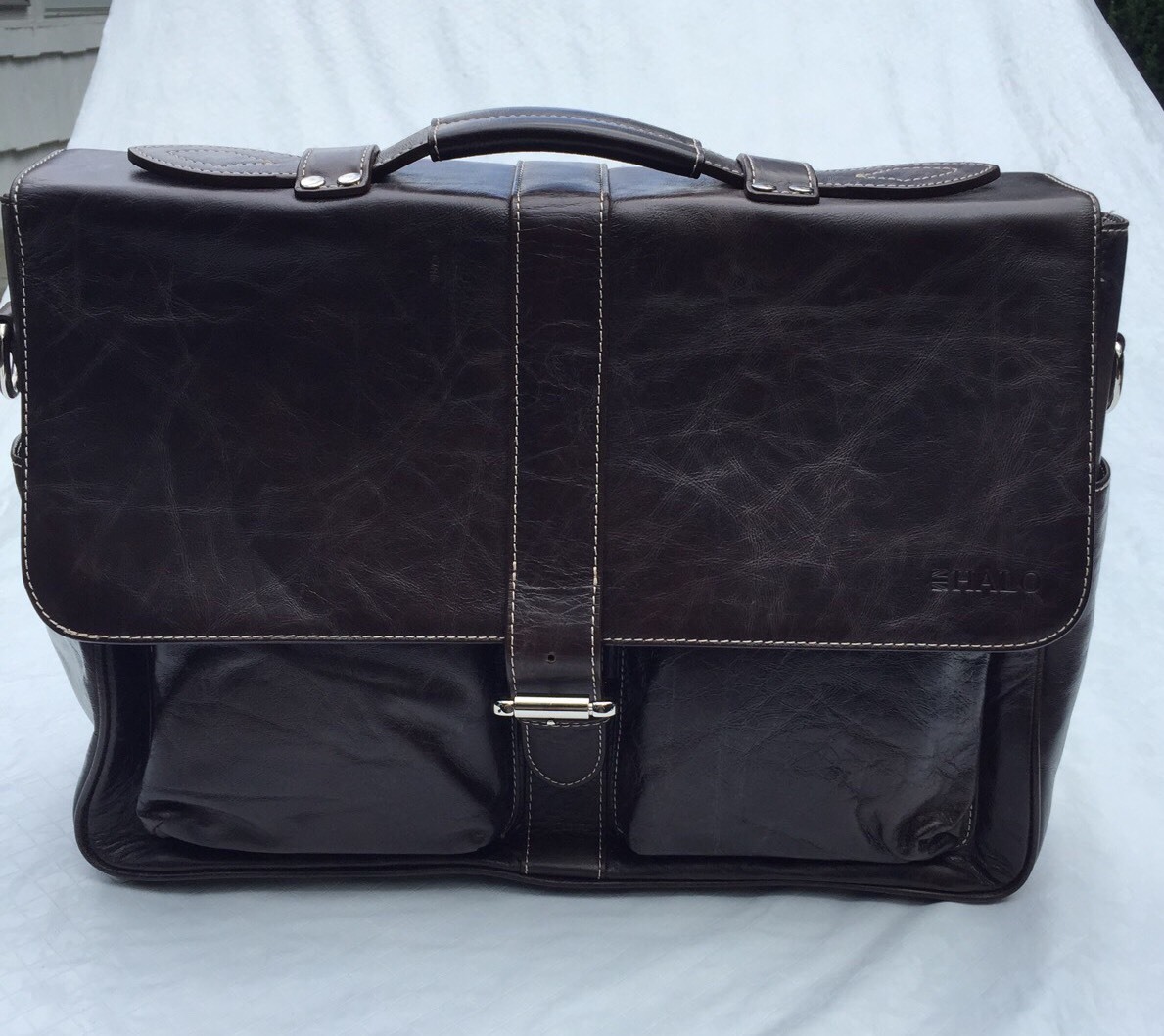 NEW**Argentinian Brown Calf Leather**HALO***Large Briefcase/ Attache*****$1450