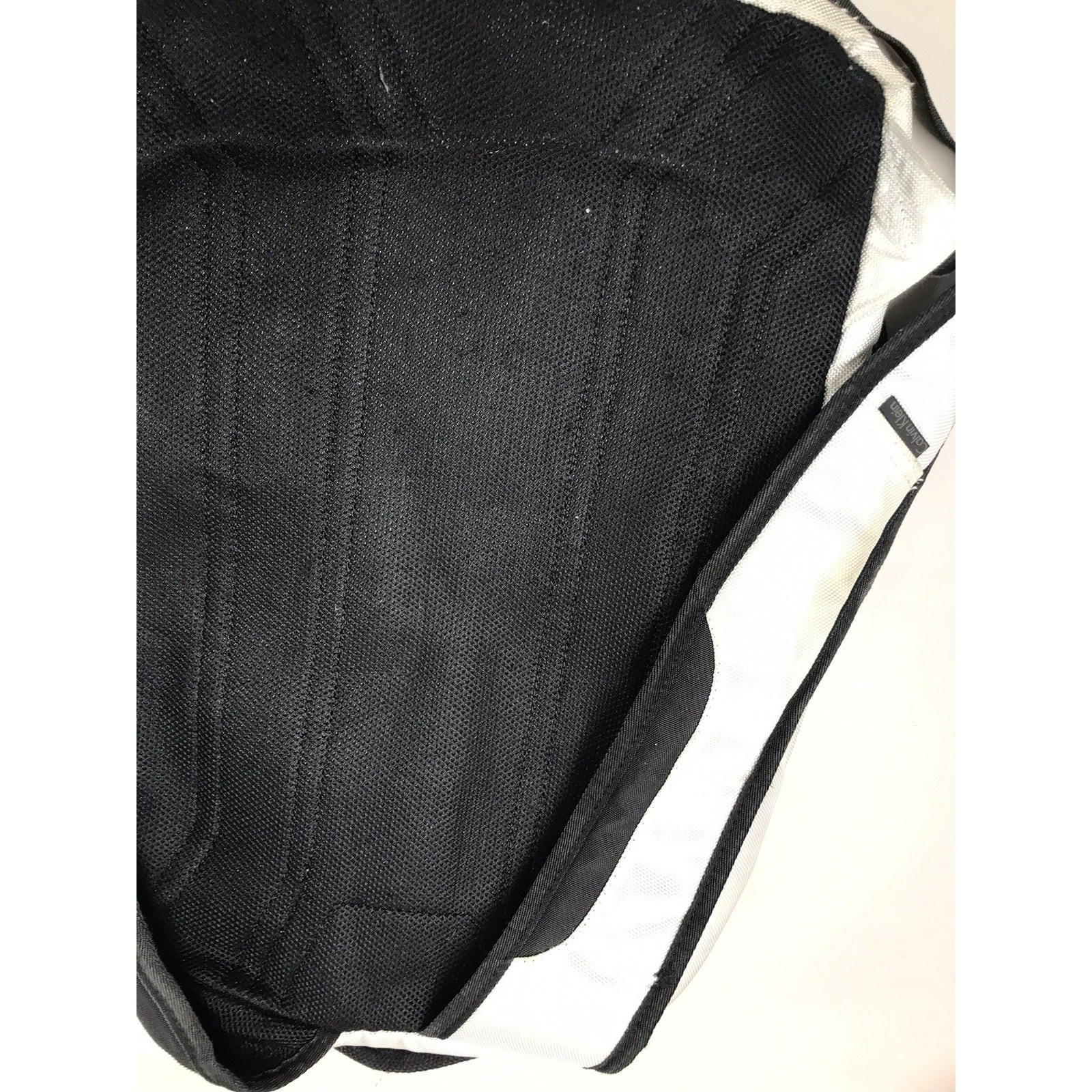 Calvin Klein Backpack Silver Black Laptop Bookbag Multi Pocket School $139.50