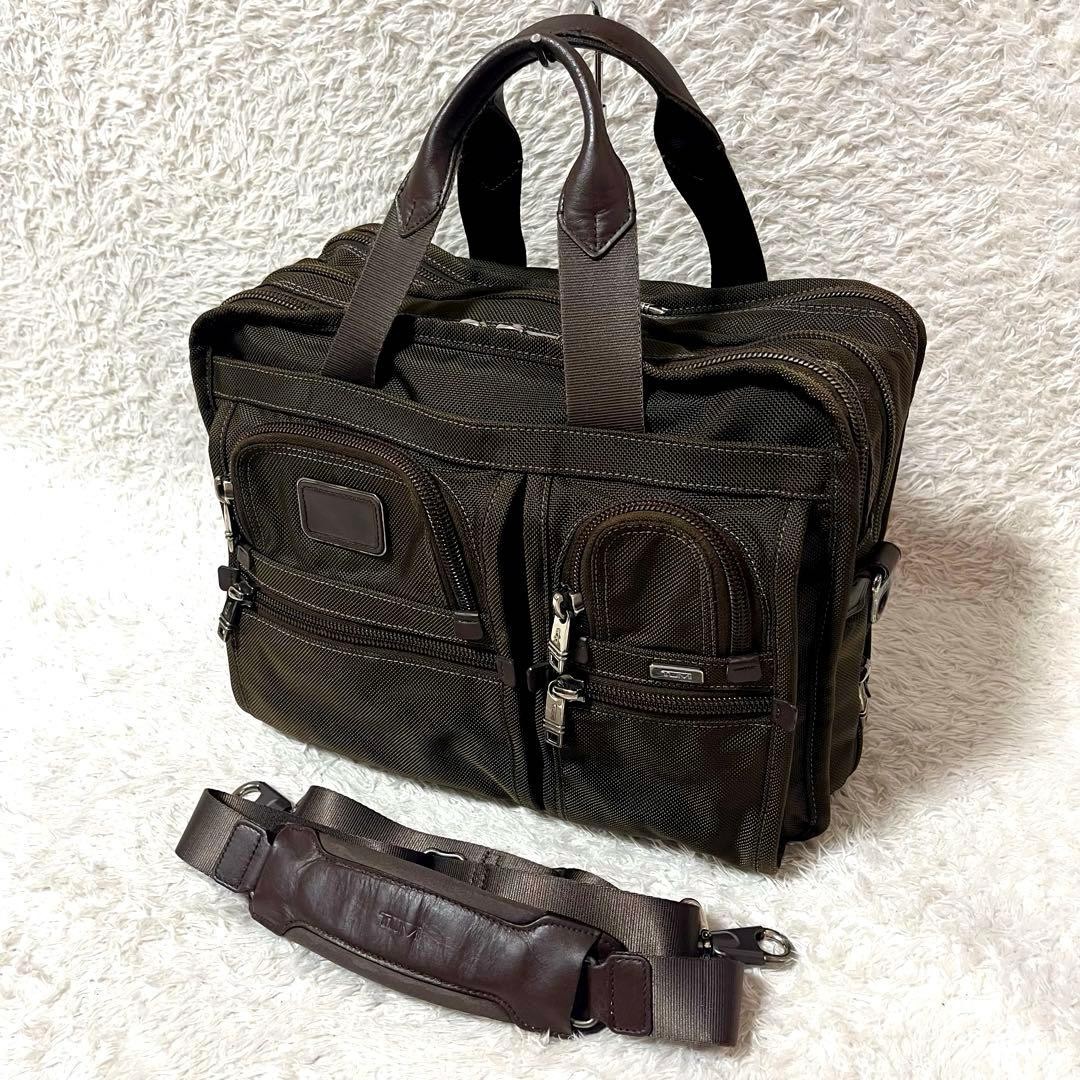 TUMI ALPHA2 business bag 2way expandable brown