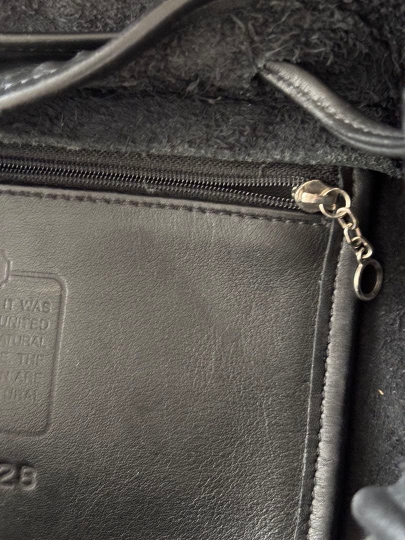 COACH Vintage Black Leather Backpack Double Pocket Men size 33cm 35cm 10cm